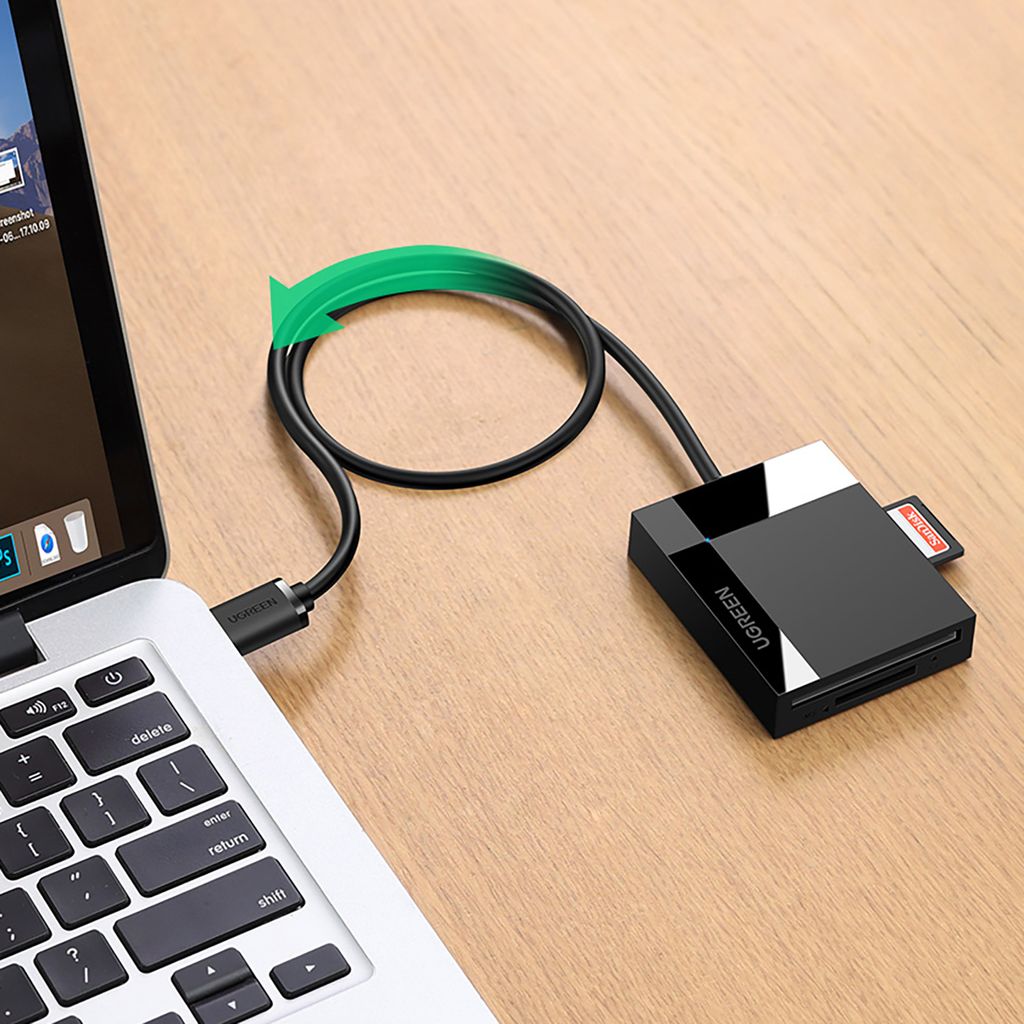 Ugreen CR125 30231 minneskortläsare – SD / micro SD / CF / MS – svart
