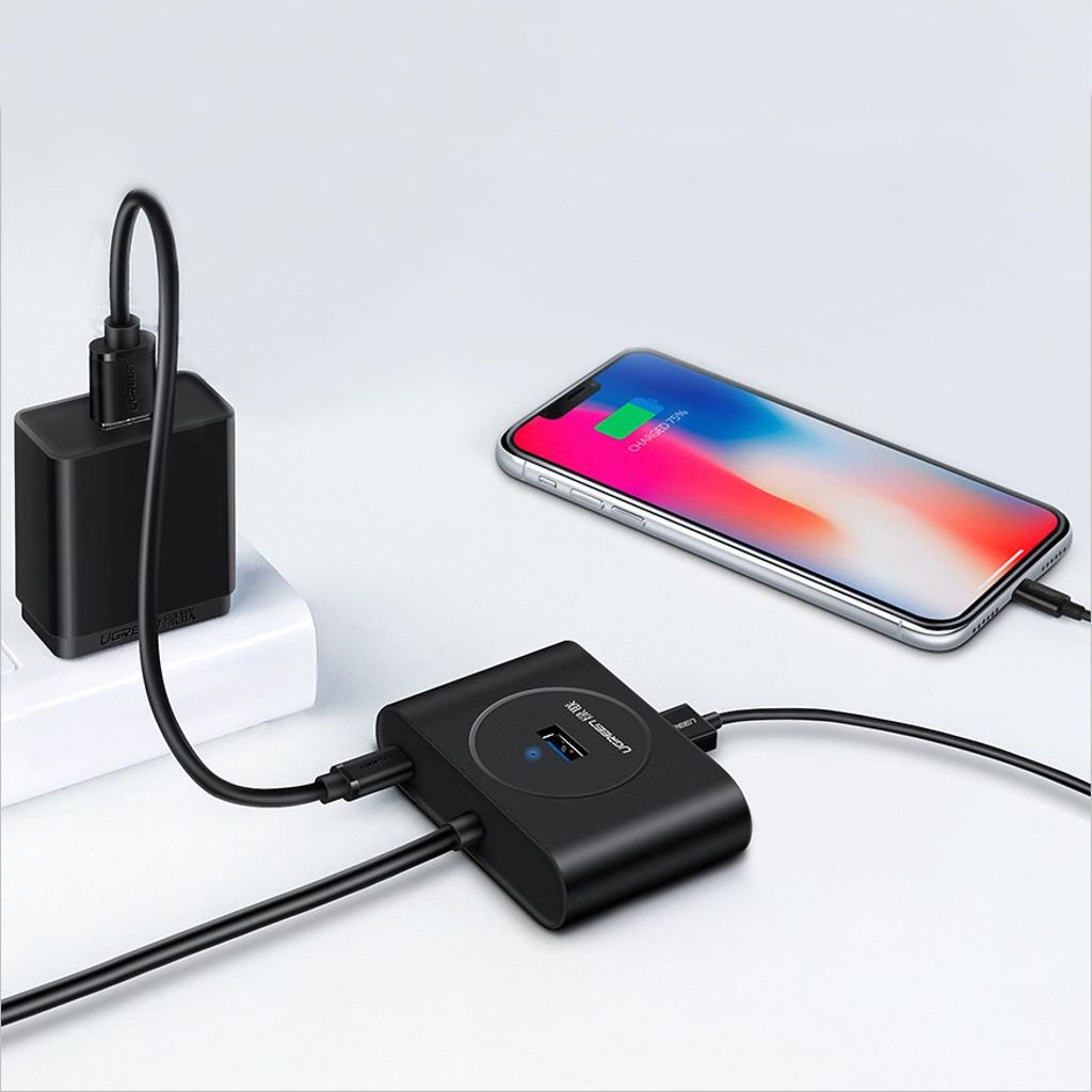 Ugreen HUB 4x USB 3.2 Gen 1 (0,5 m kabel) svart