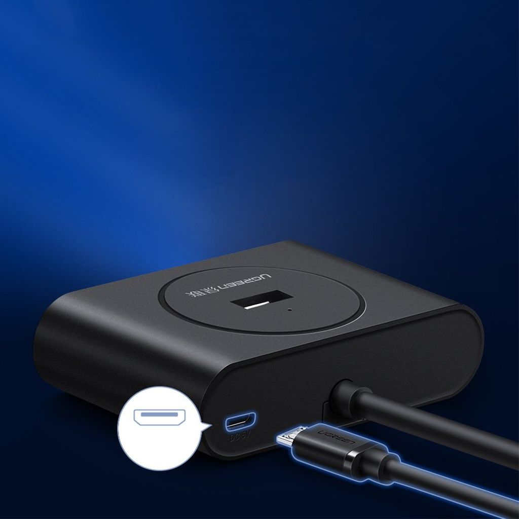 Ugreen HUB 4x USB 3.2 Gen 1 (0,5 m kabel) svart