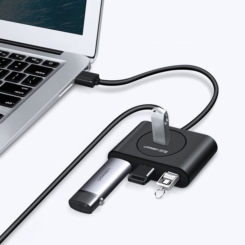Ugreen HUB 4x USB 3.2 Gen 1 (0,5 m kabel) svart