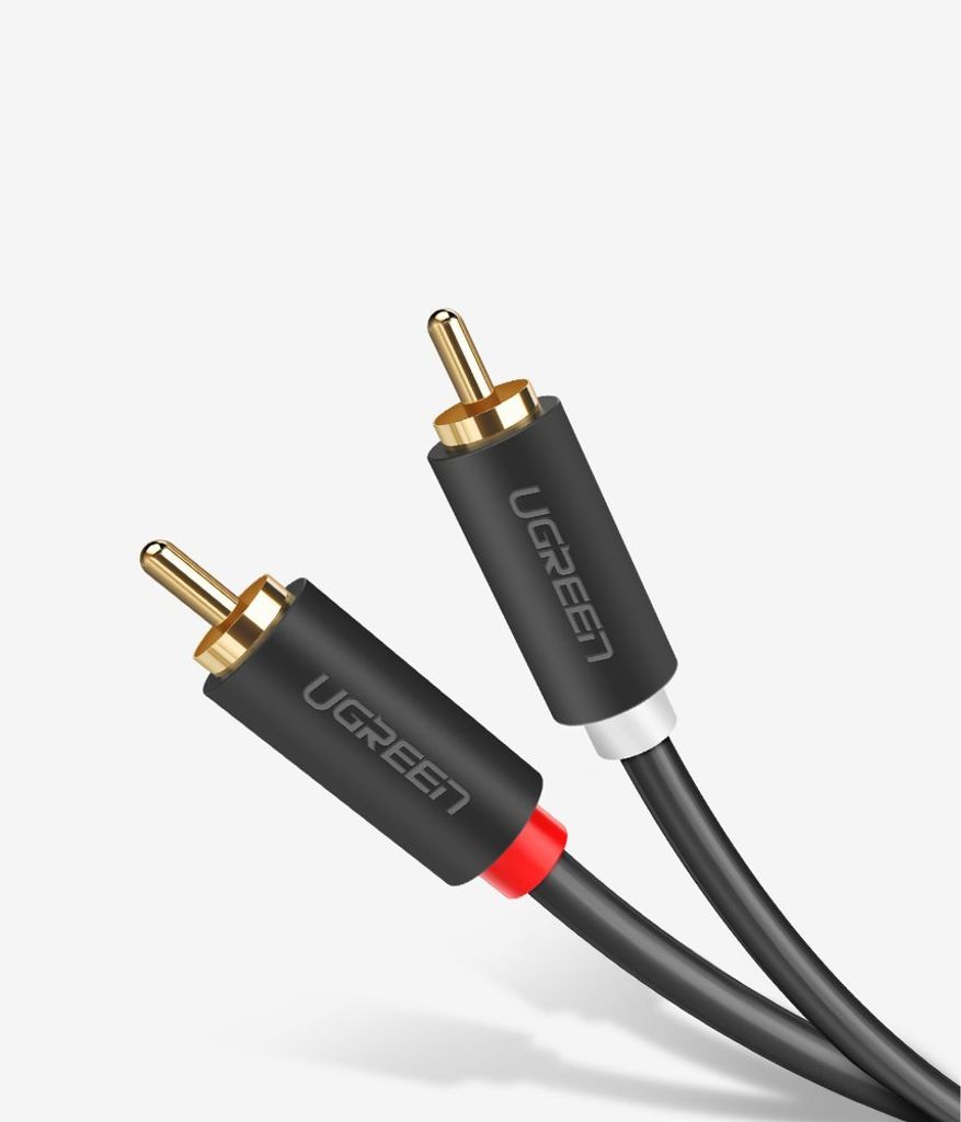 Ugreen AV104 10518 audio kabel 2RCA (han) til 2RCA (han) 2m – grå