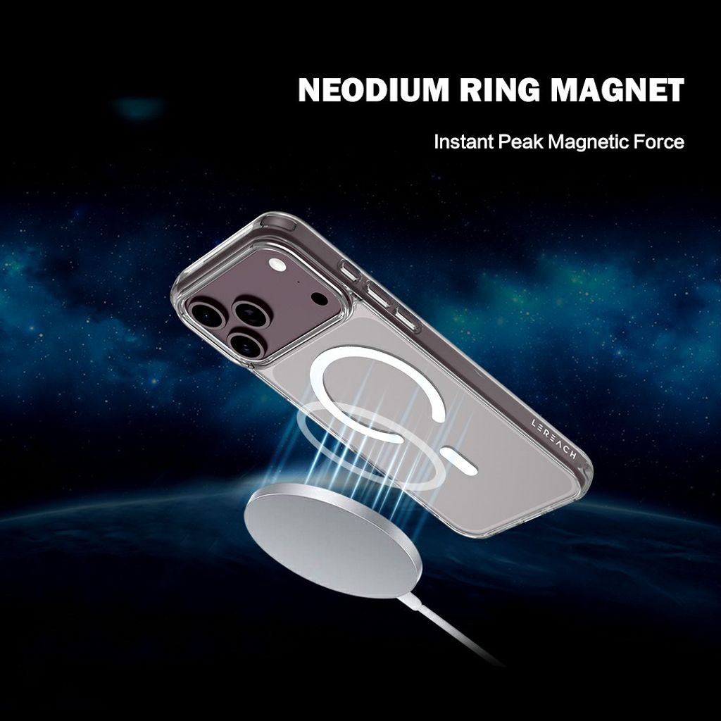 LEREACH iPhone 18 Pro Max/17 Pro Max MagSafe-yhteensopiva kuori - läpinäkyvä