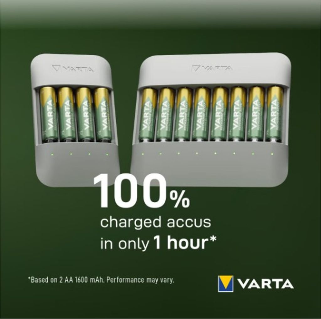 VARTA Eco Charger Multi Recycled Batterieladegerät + 8x AA 2100 mAh