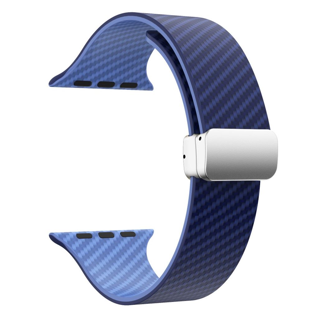 Apple Watch 49 / 46 / 44 / 42mm Klockarmband kolfibertextur - Blå