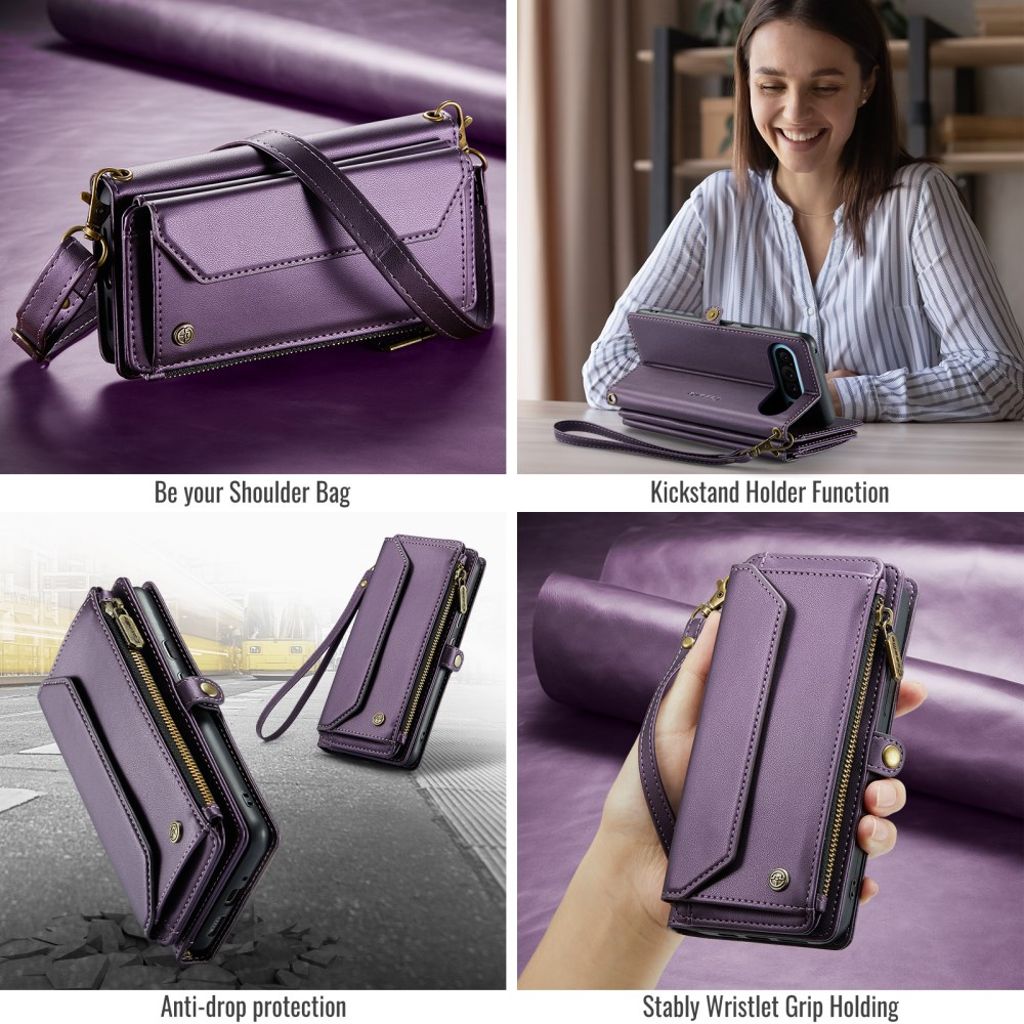 CASEME Google Pixel 10 Pro XL Fodral med 10 Kortfack - Lila
