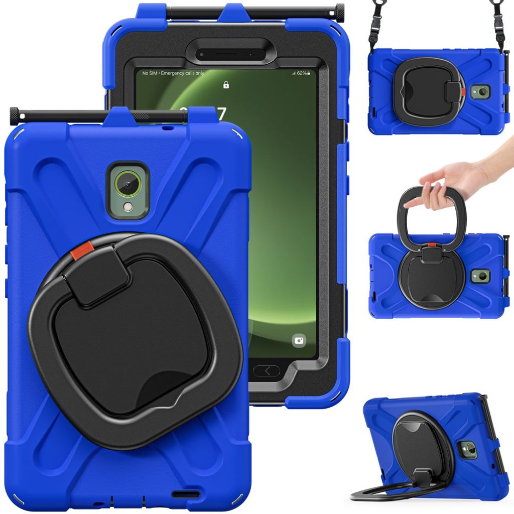 Samsung Galaxy Tab Active5 Case with Shoulder Strap - Blue, Black