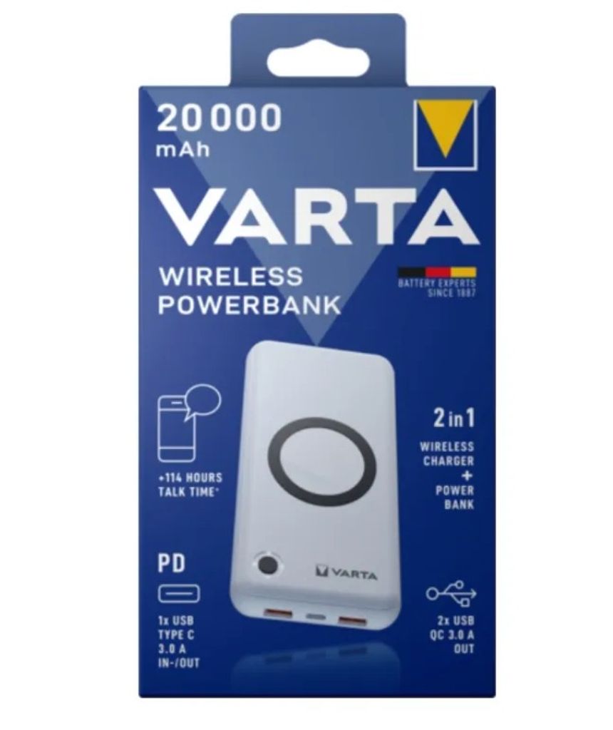 Varta Wireless Powerbank 20000mAh, USB-C, 2x USB-A