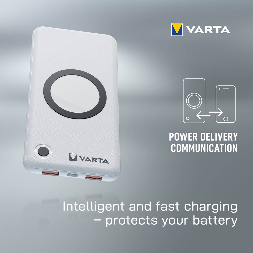 Varta Langaton Varavirtalähde 10000mAh, USB-C, 2x USB-A