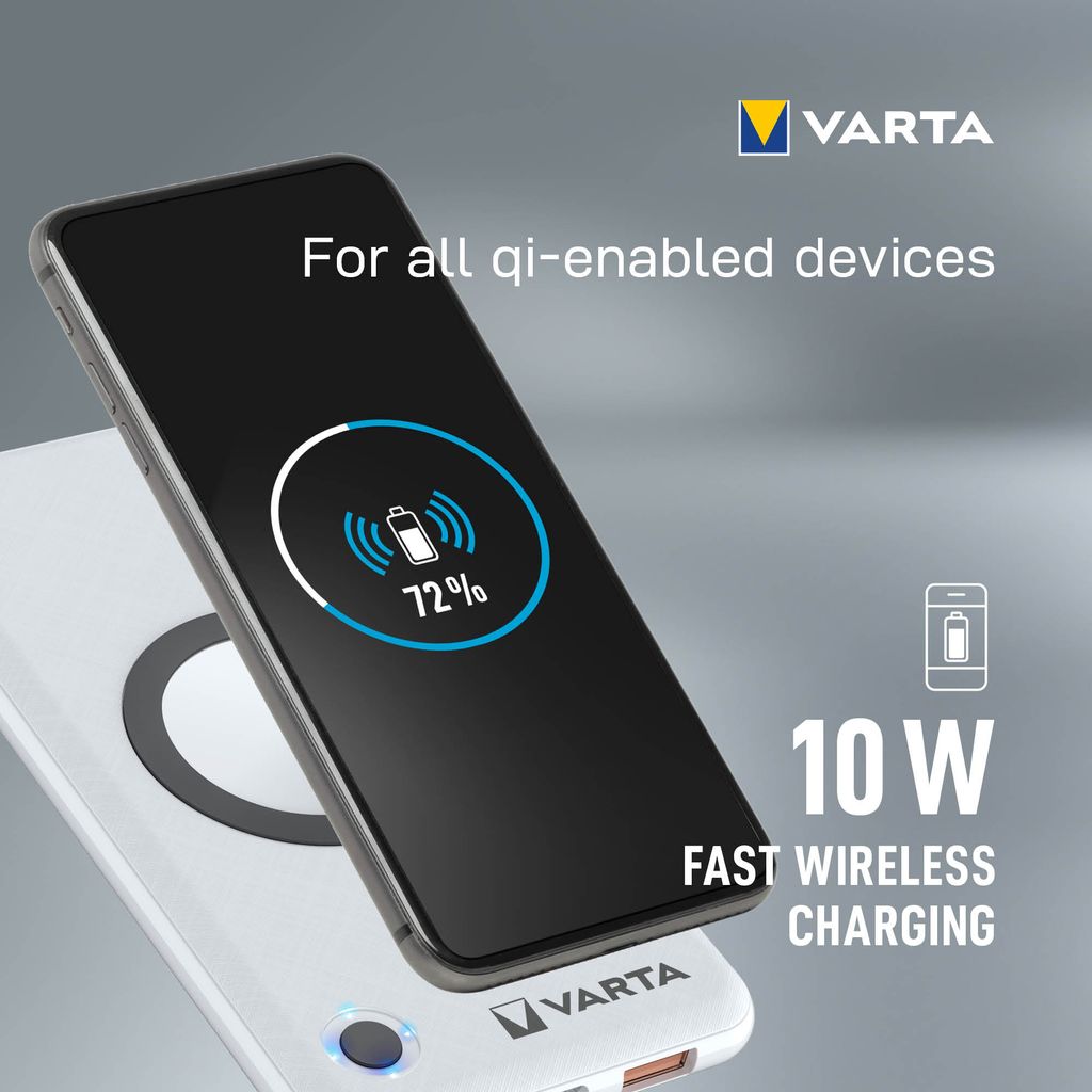 Varta Langaton Varavirtalähde 10000mAh, USB-C, 2x USB-A