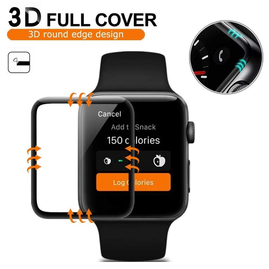 Apple Watch SE3/SE2/SE1/6/5/4 40 mm skjermbeskytter – gjennomsiktig med svart kant