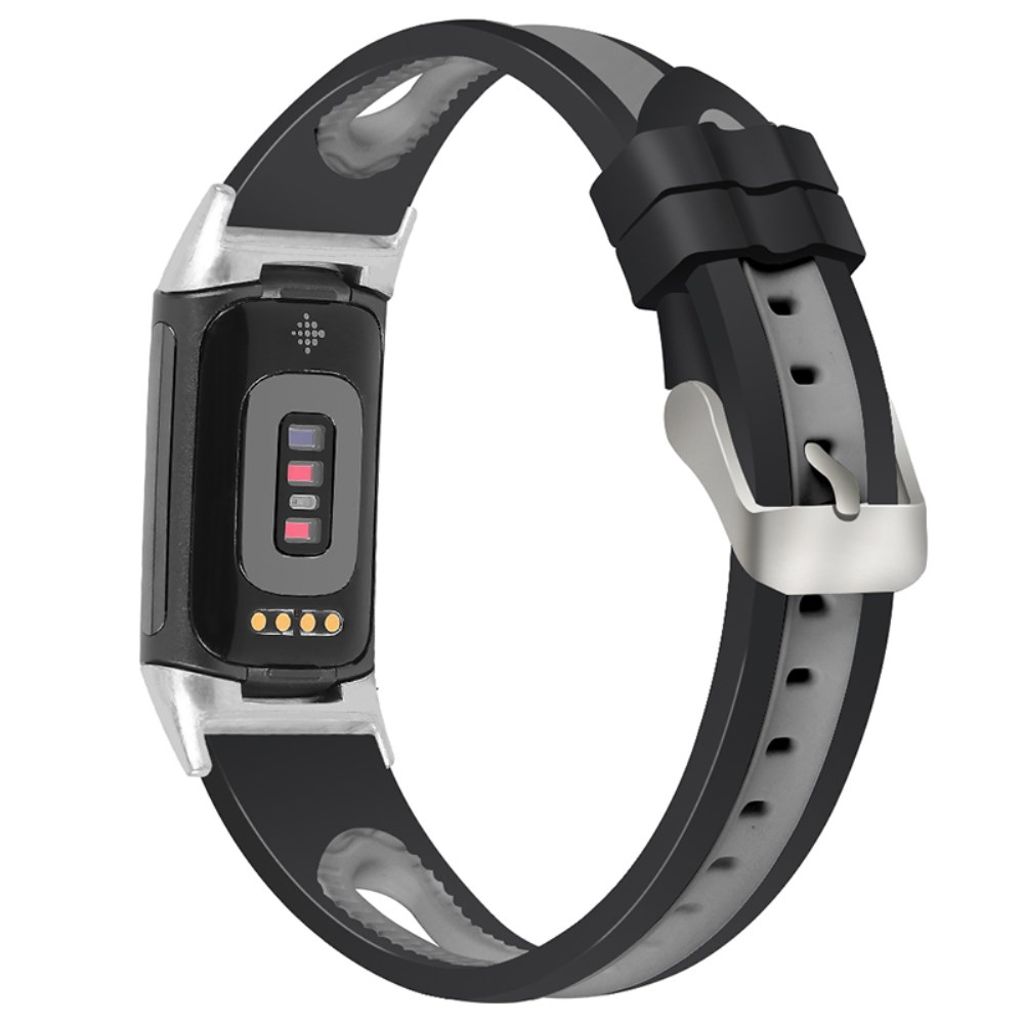 Fitbit Charge 6 / 5 Tofarget Klokkereim - Svart / Grå