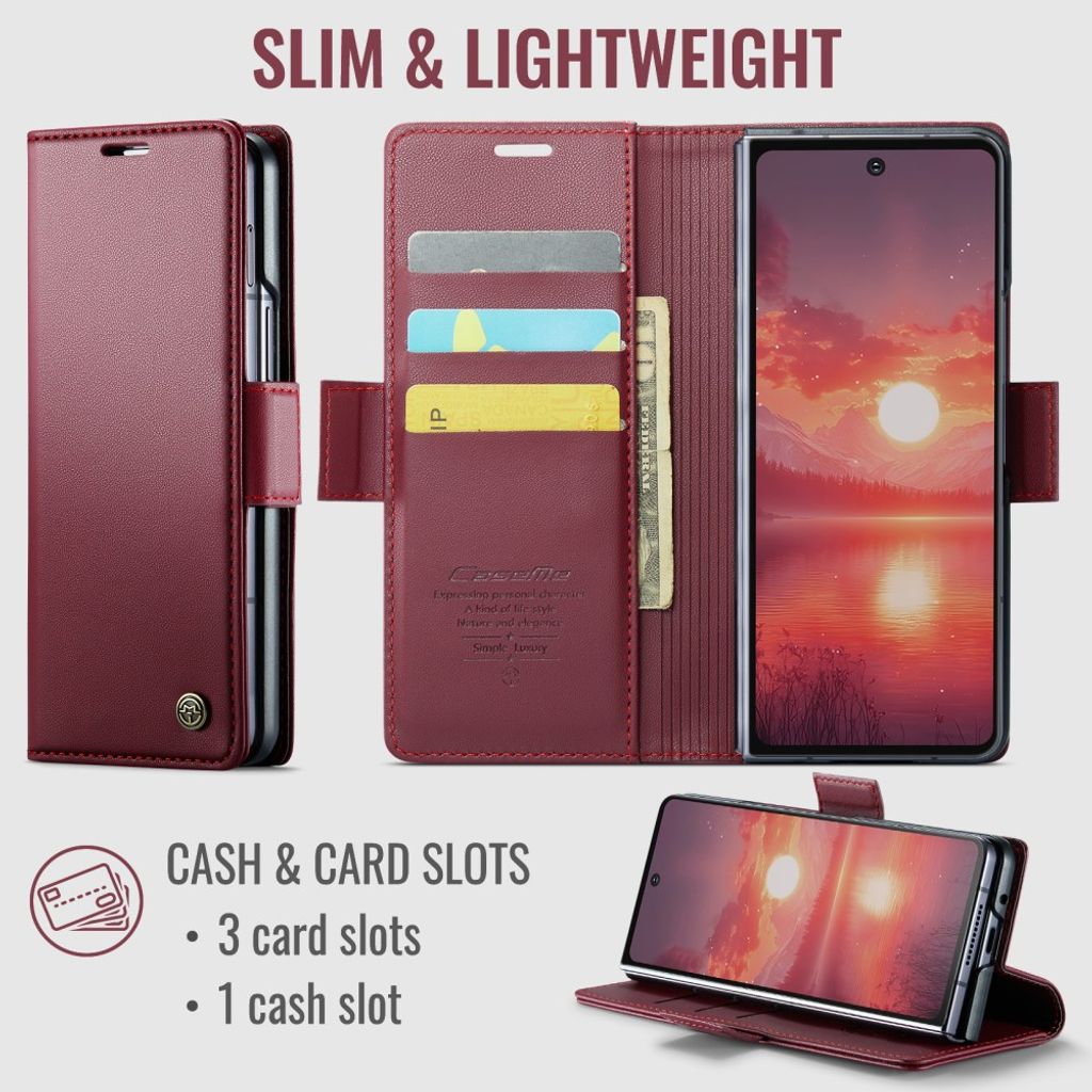 CASEME Samsung Galaxy Z Fold8 Ultra Flip Cover med RFID blokering - Rød