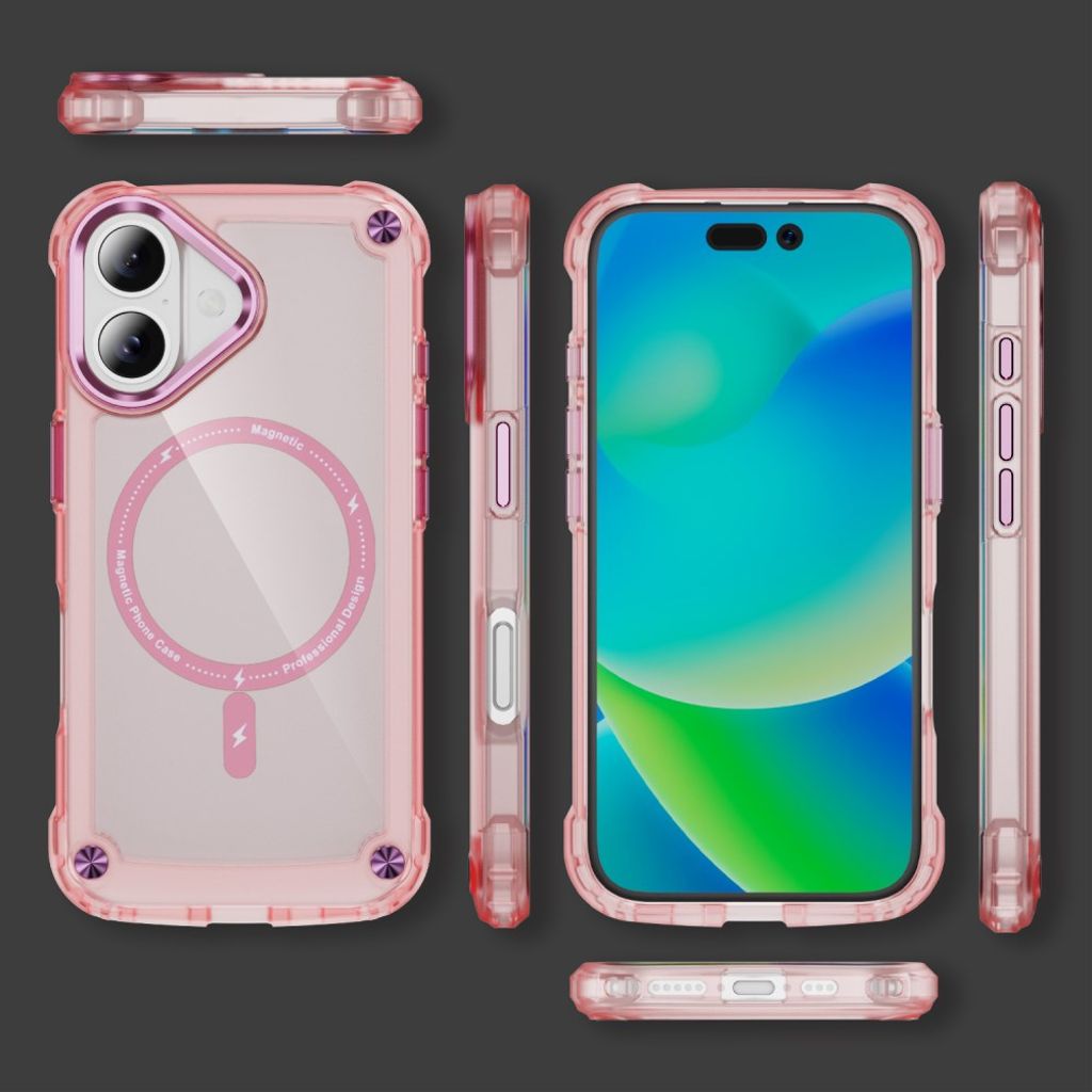 iPhone 17 MagSafe-yhteensopiva Kuori - läpinäkyvä pinkki