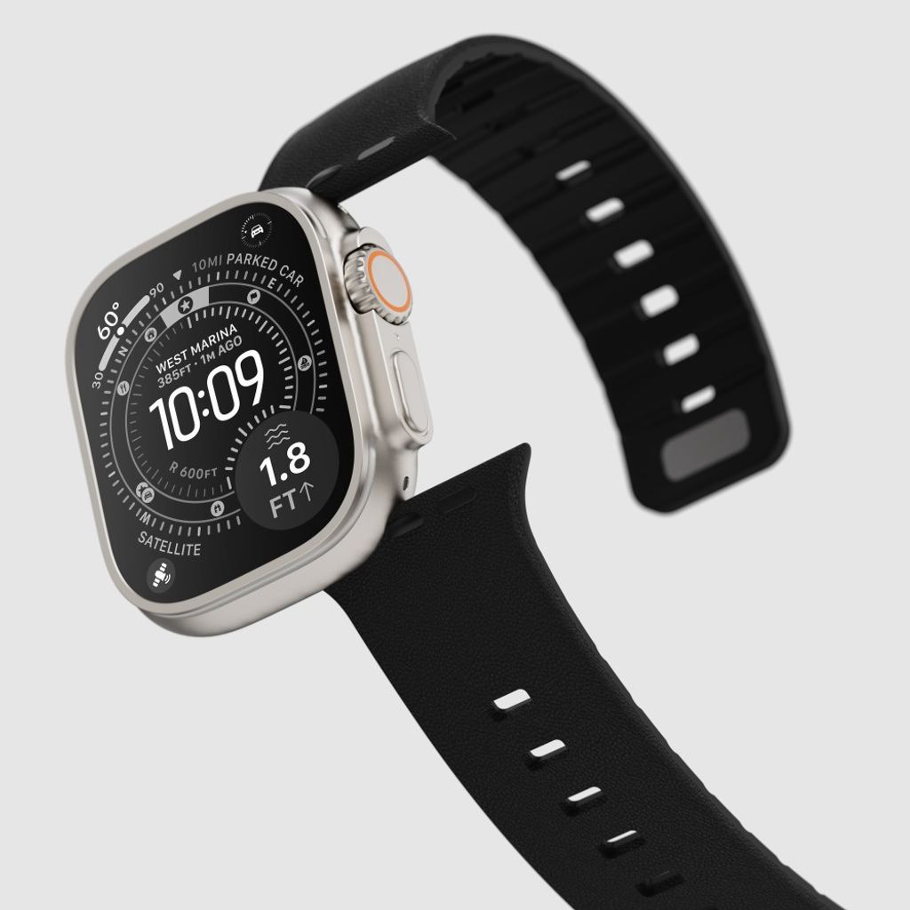 Apple Watch 42/41/40/38mm Klockarmband i texturerat silikon - Svart