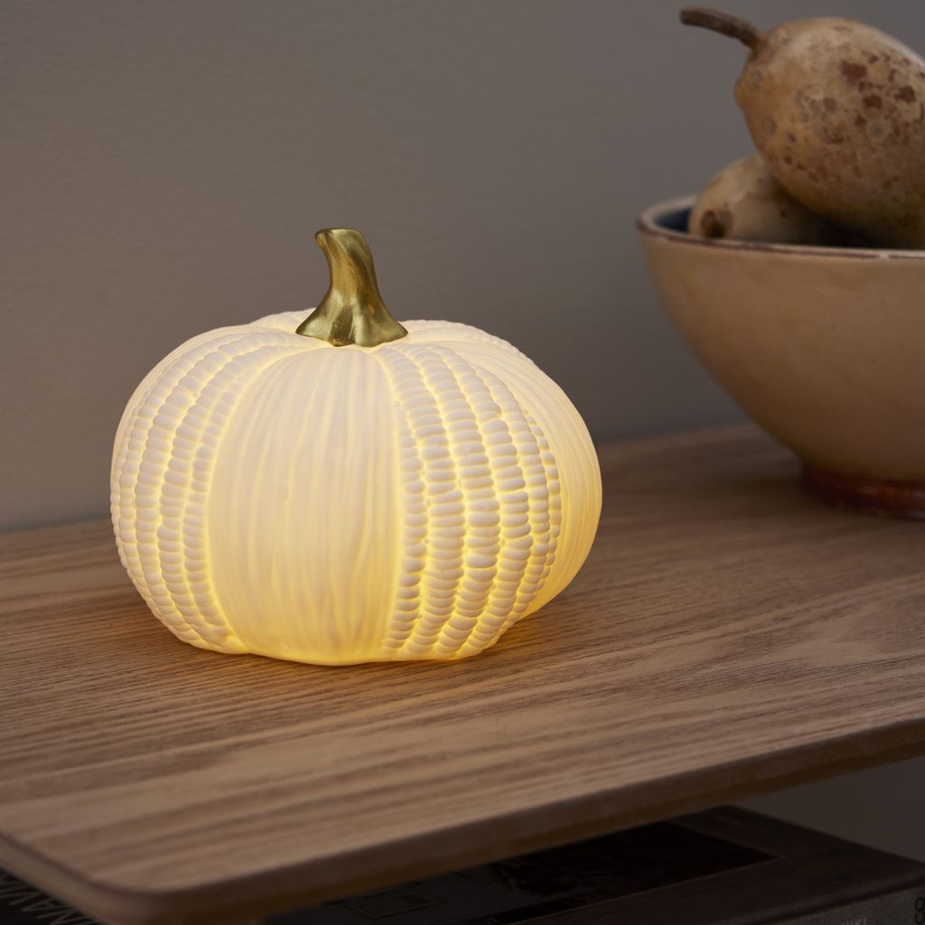 LED Borddekorasjon Pumpkin – Gresskar 12x15 cm med innebygd timer