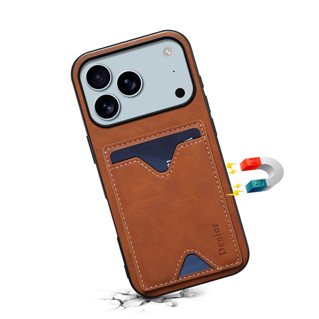 DENIOR iPhone 17 Pro Max Case with Stand - Brown