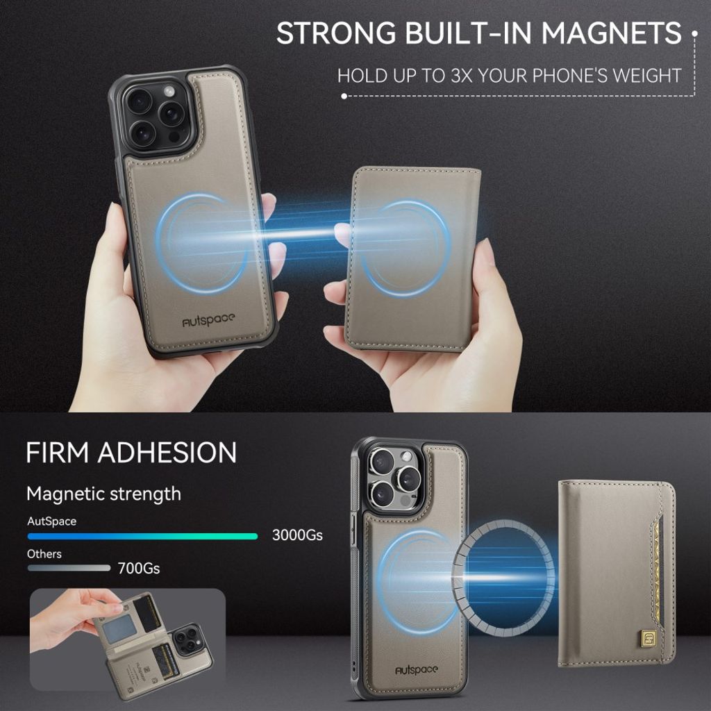 AUTSPACE iPhone 12 Pro Max Cover med Kortplads - Grå