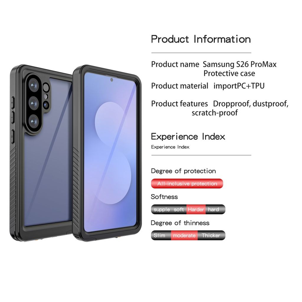 REDPEPPER Samsung Galaxy S26 Ultra Iskunkestävä Suojakuori - Musta