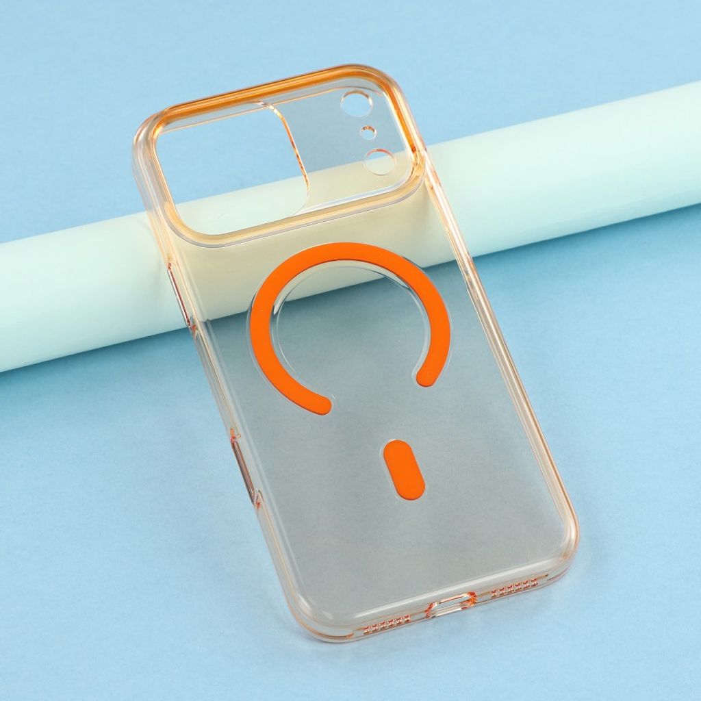 JAUCASE iPhone 18 Pro Max/17 Pro Max MagSafe Kuori - Läpinäkyvä/oranssi