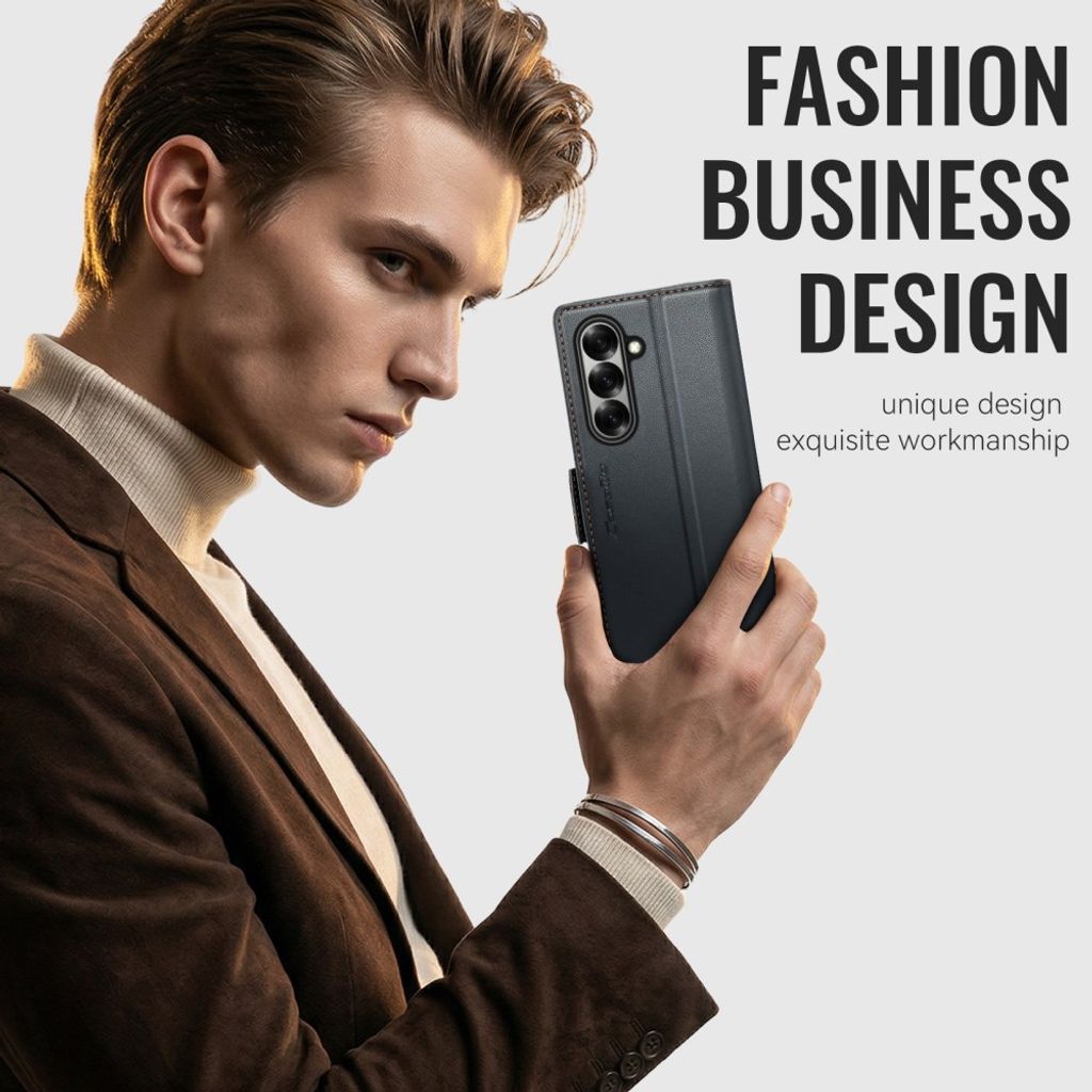 CASEME Samsung Galaxy Z Fold8 Ultra Flip Cover med RFID blokering - Sort