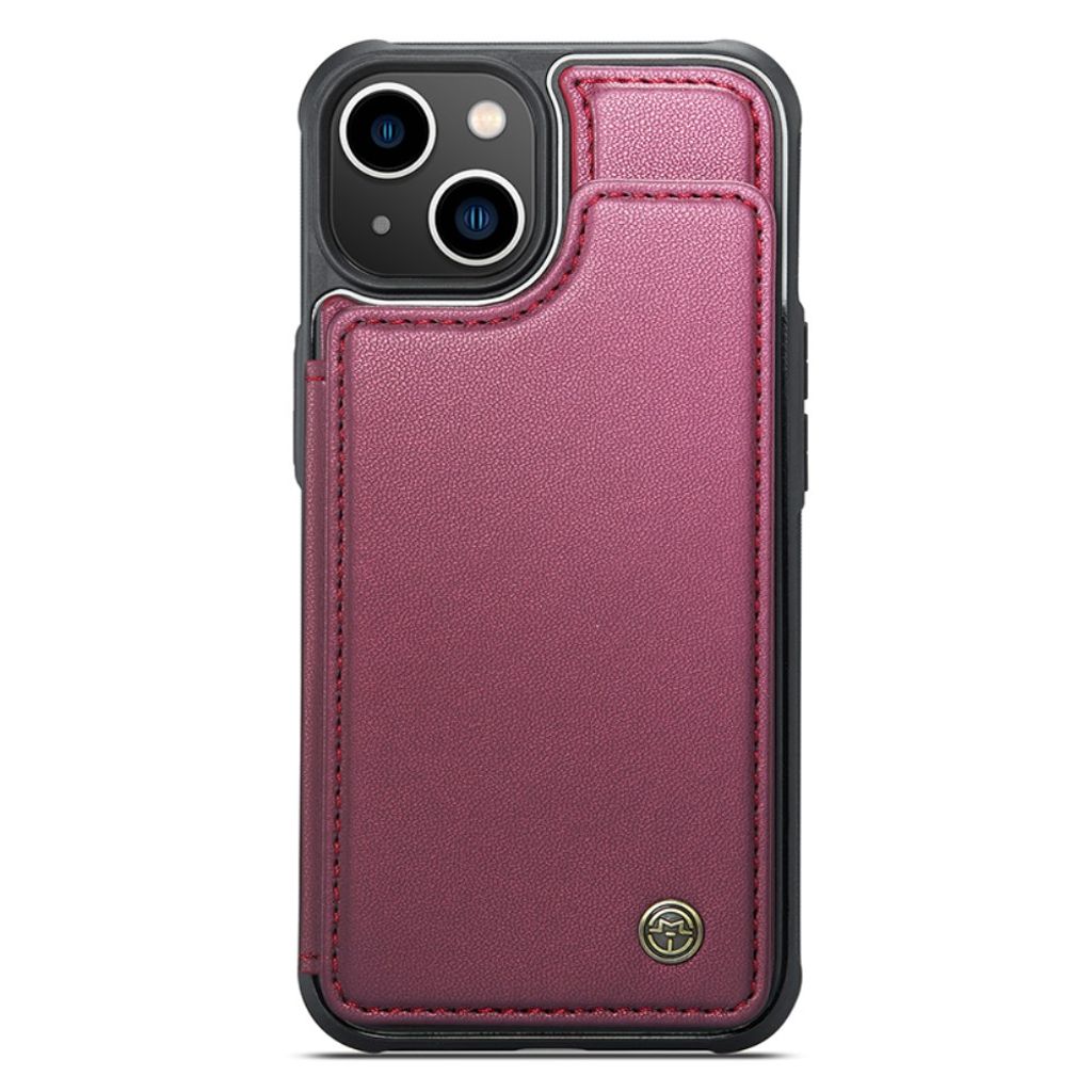 CASEME C22 iPhone 14 RFID-blokerende Cover Kortholder - Rød