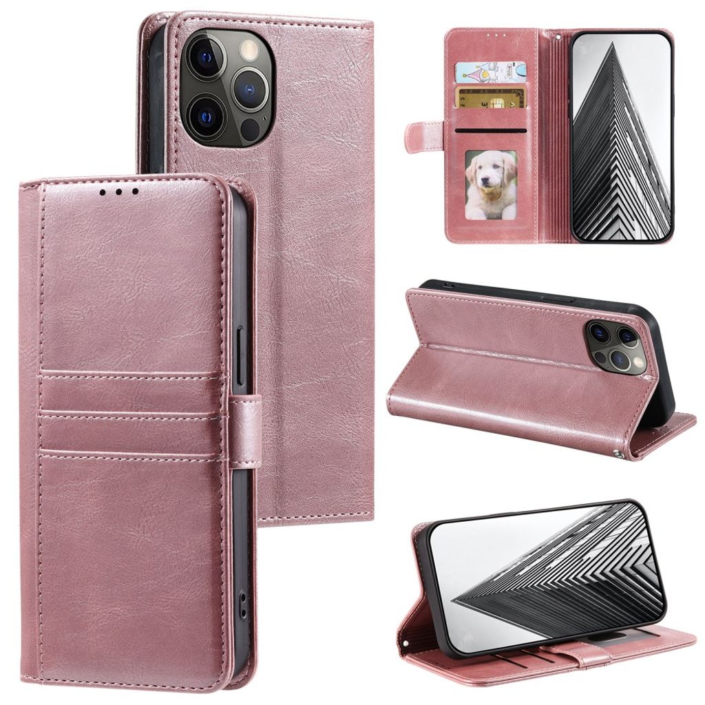 iPhone 12 Pro Max Etui med Kortplads - Rose guld