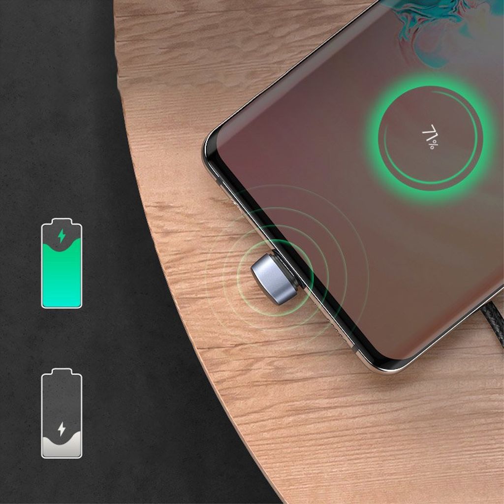 Ugreen nylon vinklet USB til USB-C kabel 1 m – grå