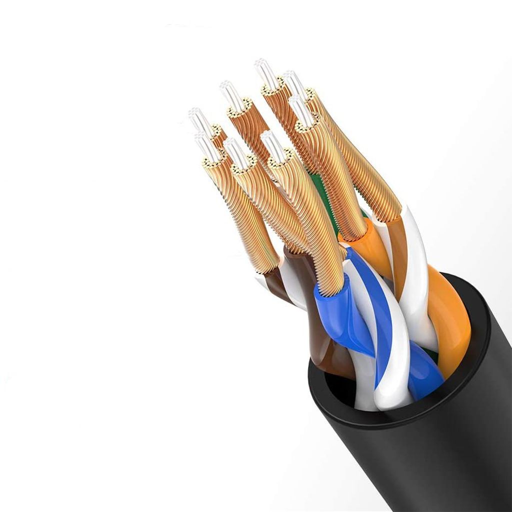 Ugreen internettkabel Cat 6A Ethernet 10m sort (RJ45, 70656)