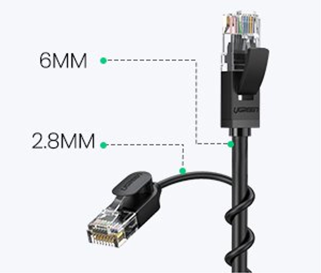 Ugreen internettkabel Cat 6A Ethernet 10m sort (RJ45, 70656)