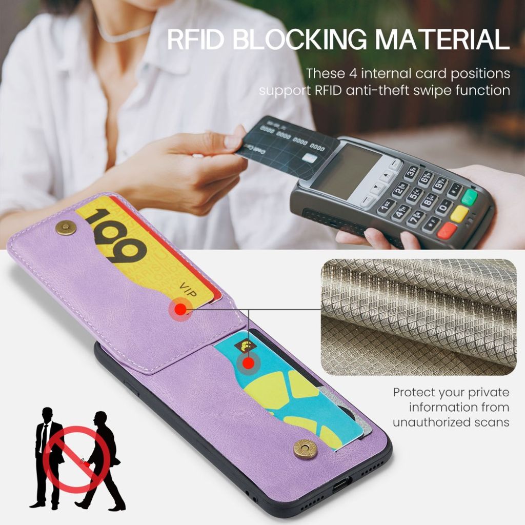 FIERRE SHANN iPhone 7 Plus / 8 Plus Skal med Kortfack - Lila