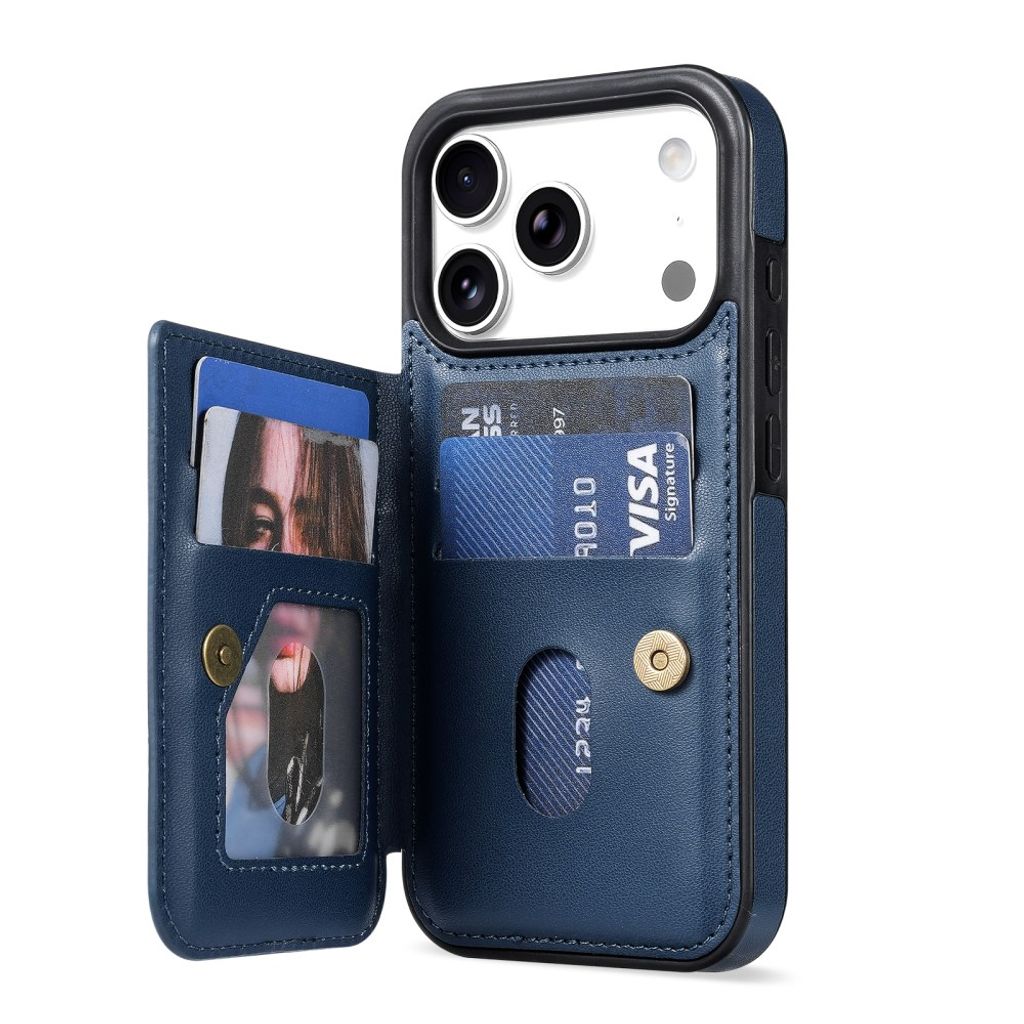 N.BEKUS iPhone 18 Pro Max/17 Pro Max Lompakkokuori RFID-suojauksella - Sininen