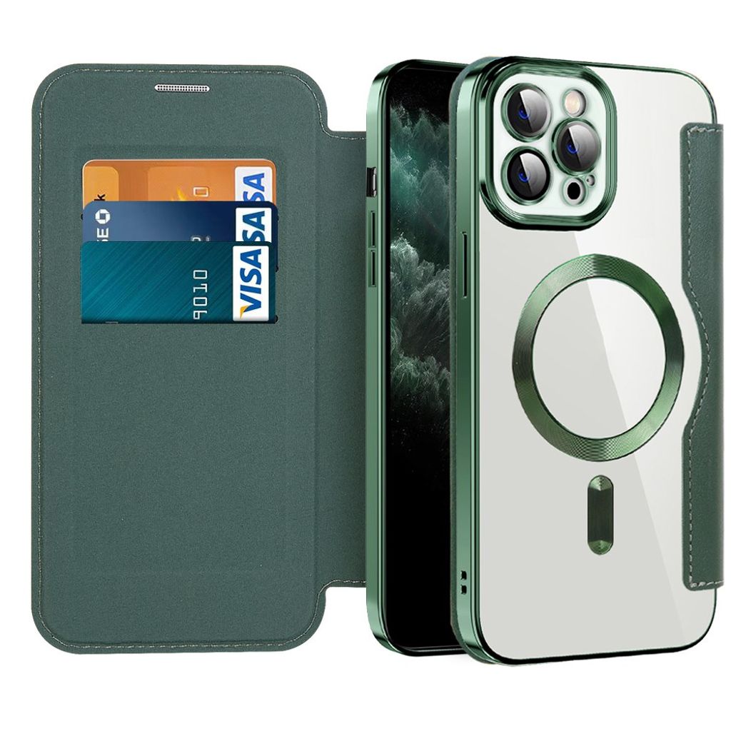 iPhone 11 Pro Max Lompakkokotelo MagSafe-yhteensopiva RFID – Tummanvihreä