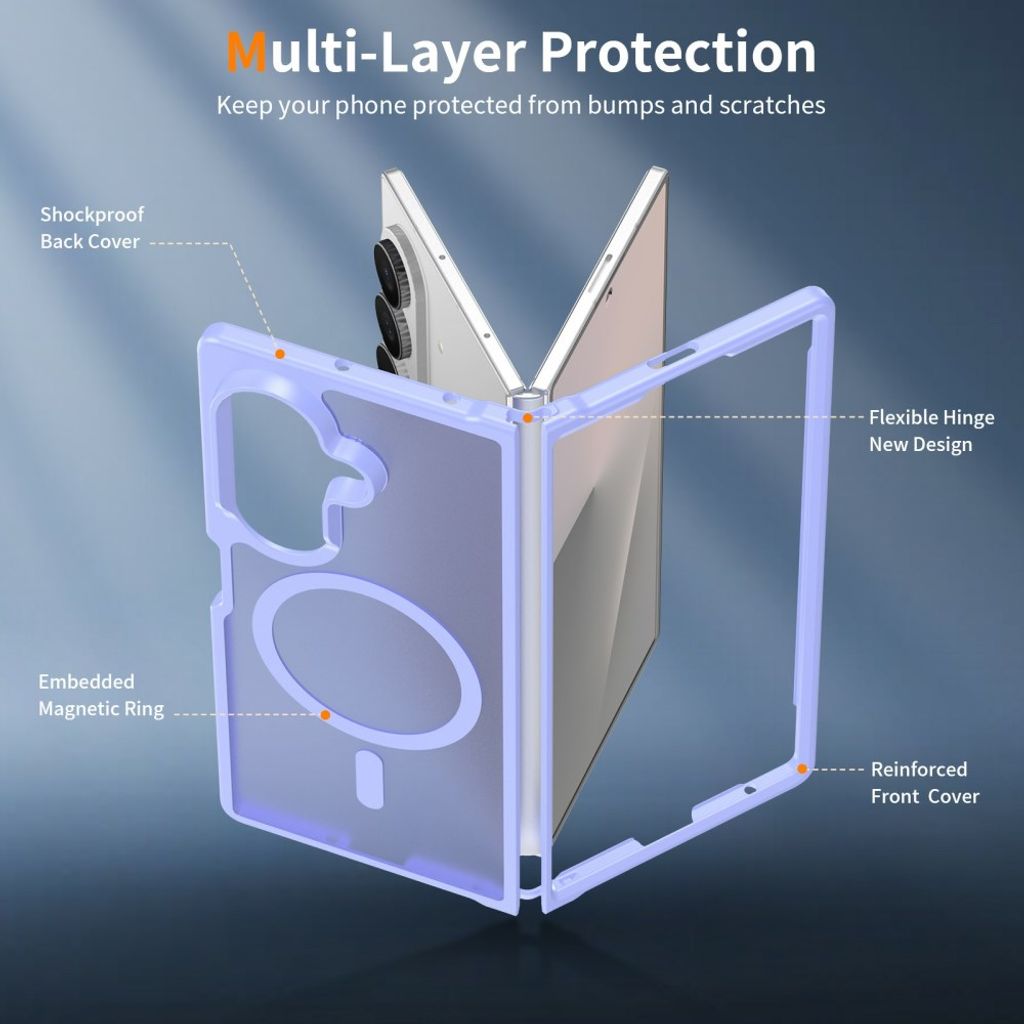 Samsung Galaxy Z Fold8 Ultra MagSafe cover med akrylbagside - Lilla