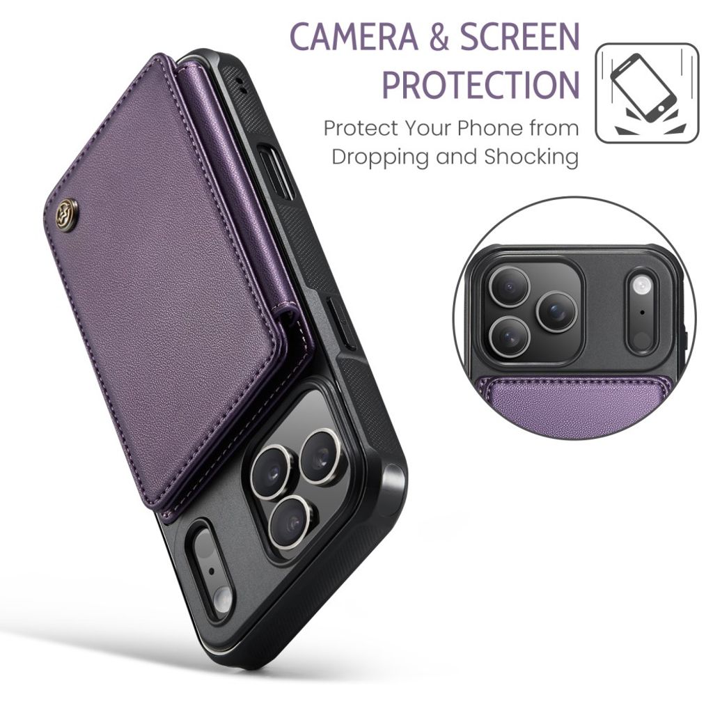 CASEME iPhone 18 Pro Max/17 Pro Max Lompakkokuori RFID-estolla – Purppura