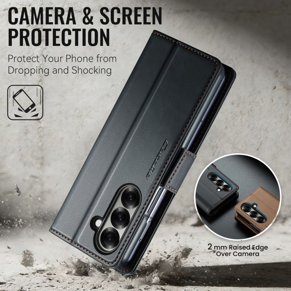 CASEME Samsung Galaxy Z Fold8 Ultra Flip Cover med RFID blokering - Sort