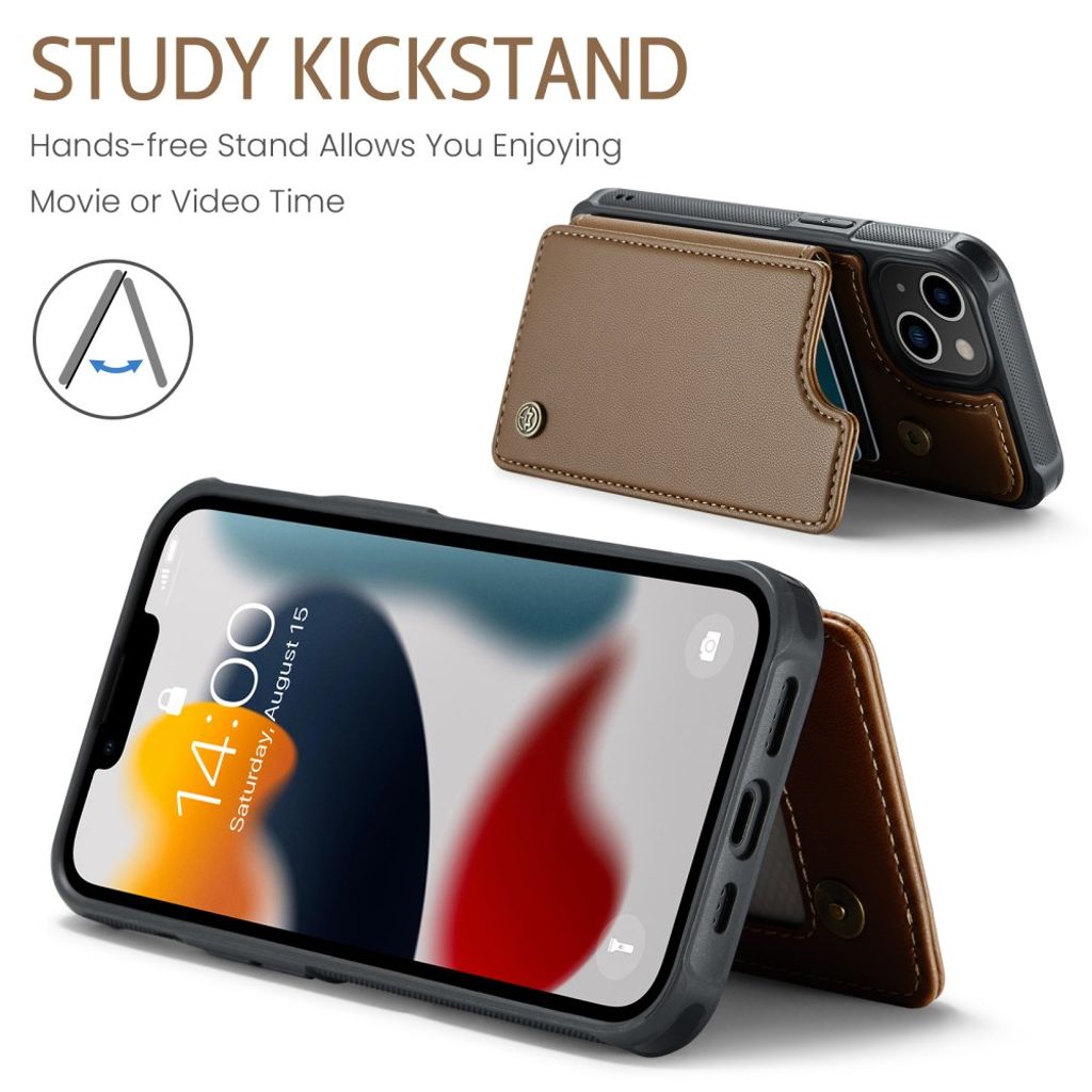 iPhone 13 CASEME C22 Lompakkokuori RFID-estävä - Ruskea