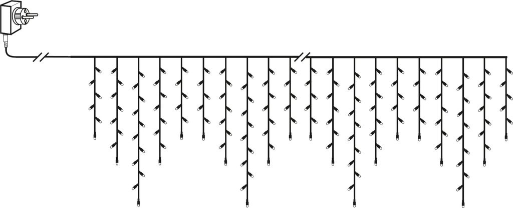 Istapslynge Golden Warm White 24 meter, 960 LED