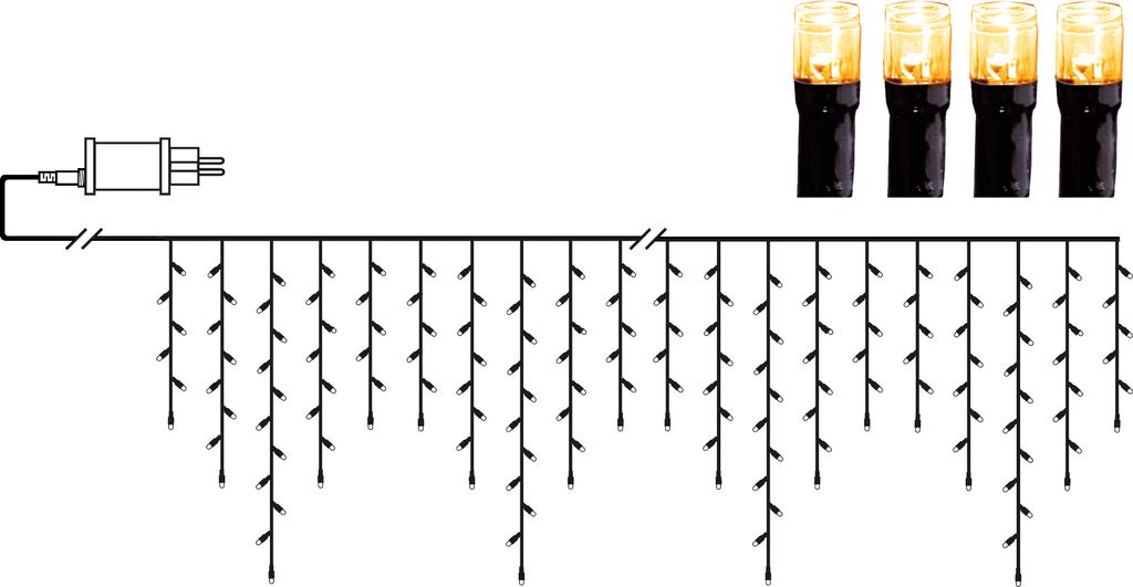 Istapslynge Golden Warm White 24 meter, 960 LED