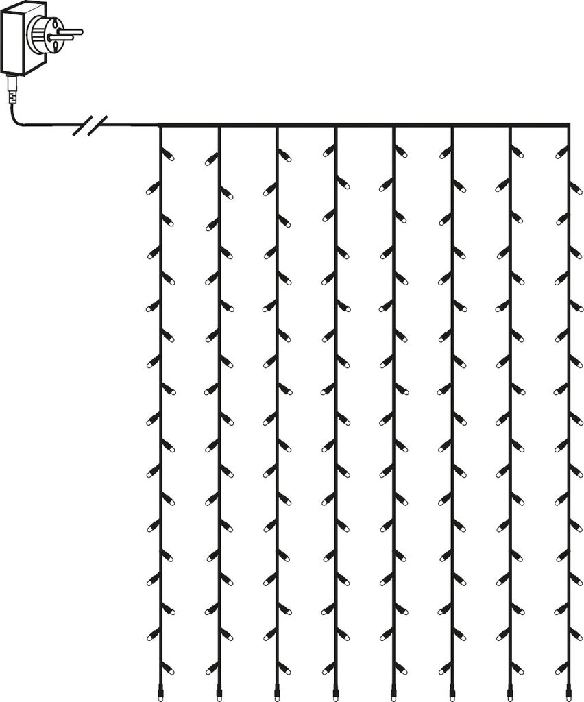 Lysgardin Golden Warm White - 1,3 x 2,0 m, 120 LED'er