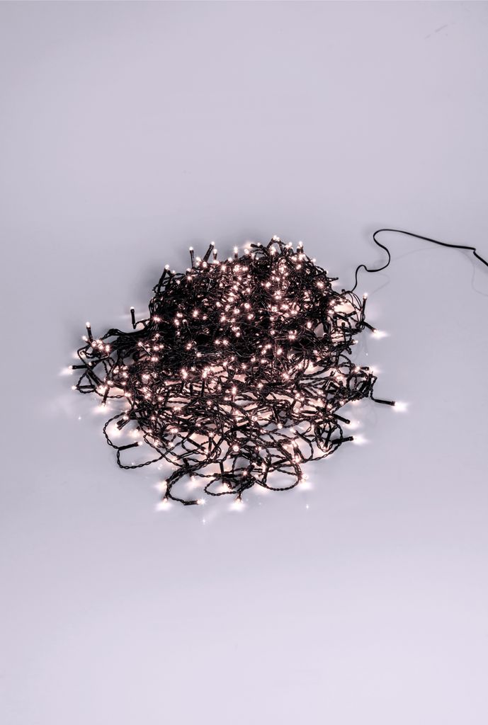 Juletræskæde Crispy Ice White 200cm, 360 LED med ring