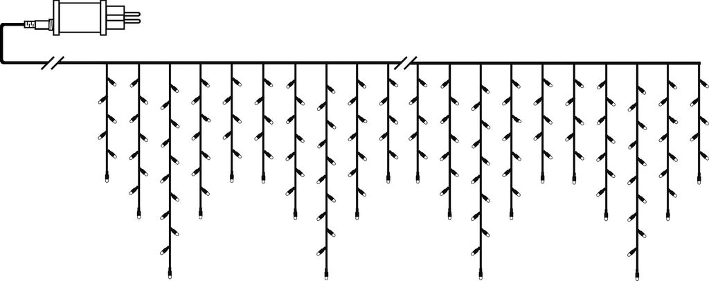 Istap-lyskæde Crispy Ice White 12 meter, 480 LED