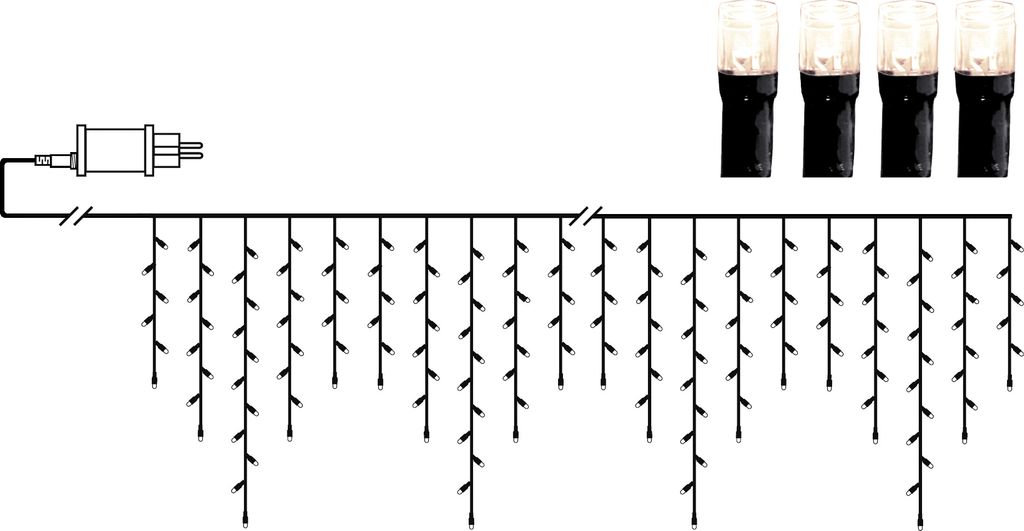 Istap-lyskæde Crispy Ice White 12 meter, 480 LED