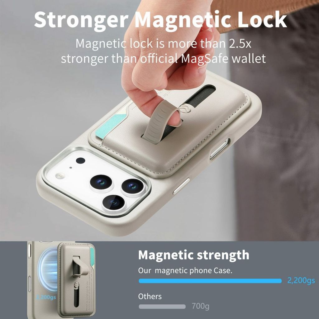 iPhone 17 Pro Max Kortholder Deksel MagSafe - Grå