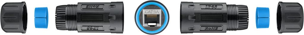 Goobay CAT 6A utomhus RJ45 patchkabelkoppling IP68 – Svart