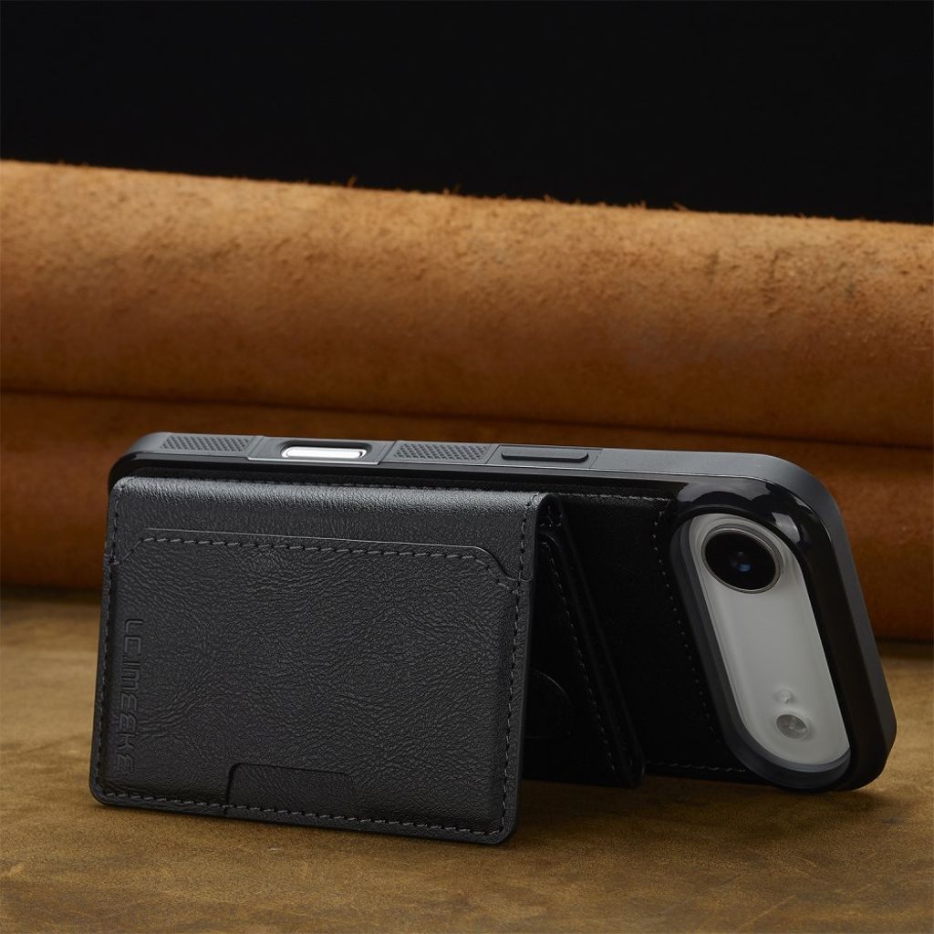 LC.IMEEKE iPhone 17 Air MagSafe cover med pung - Sort