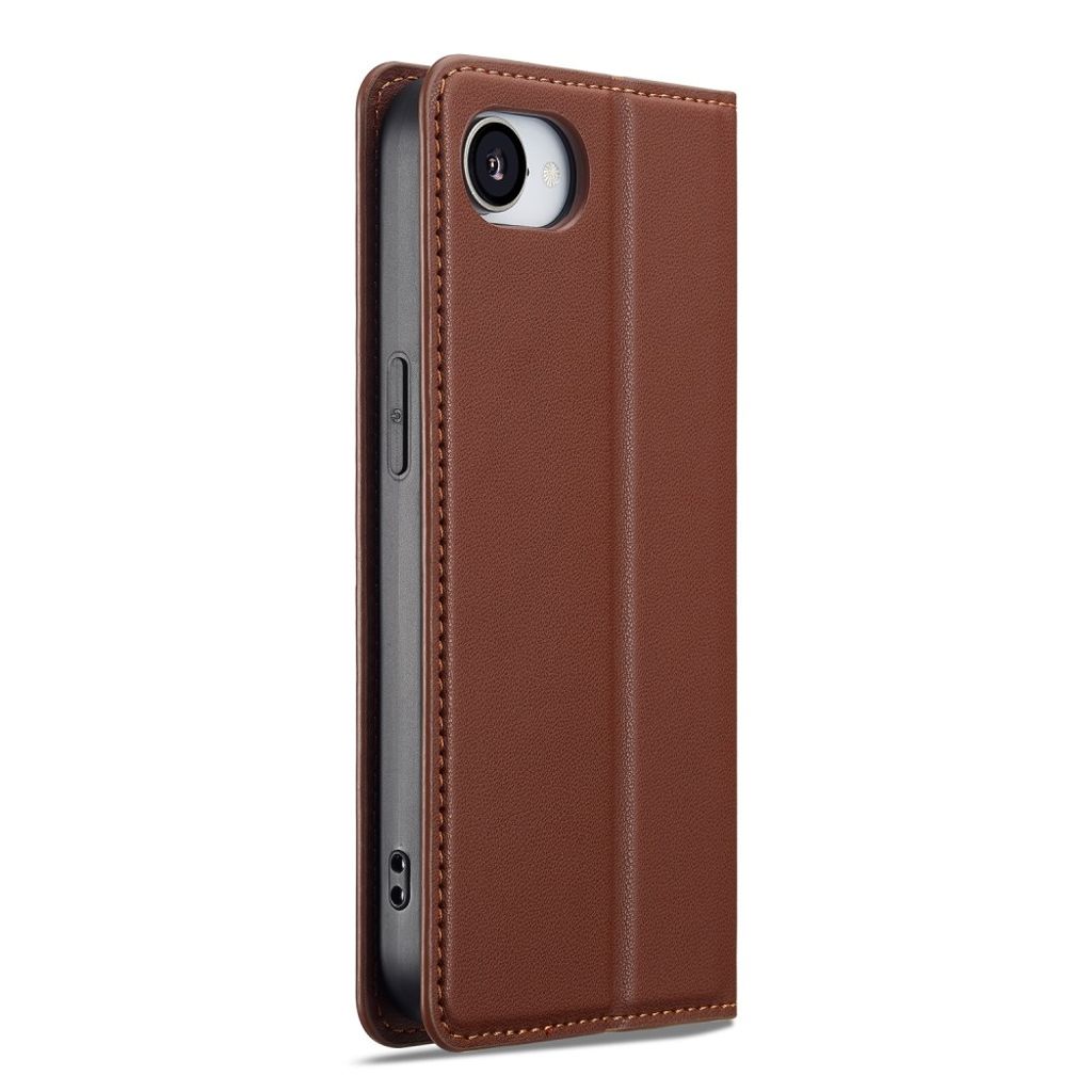 LC.IMEEKE iPhone 16e Plånboksfodral med Stativ – Brun