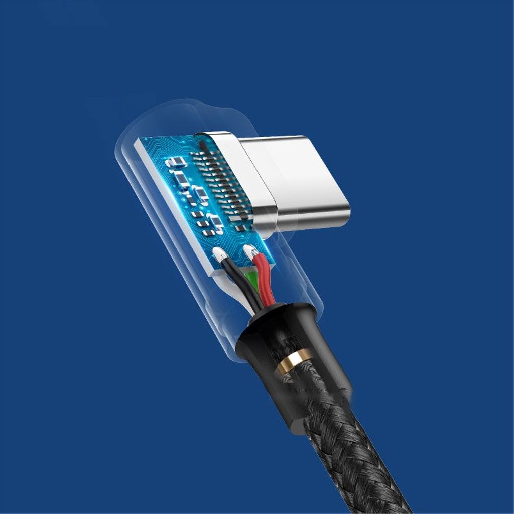 Ugreen vinkel USB til USB-C kabel QC 3.0 3A 0,5 m grå