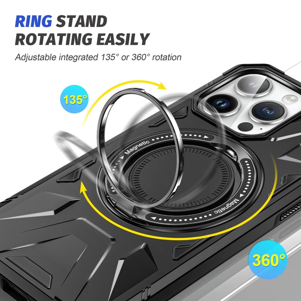 iPhone 12 Pro Max Skal med Ringhållare - Svart