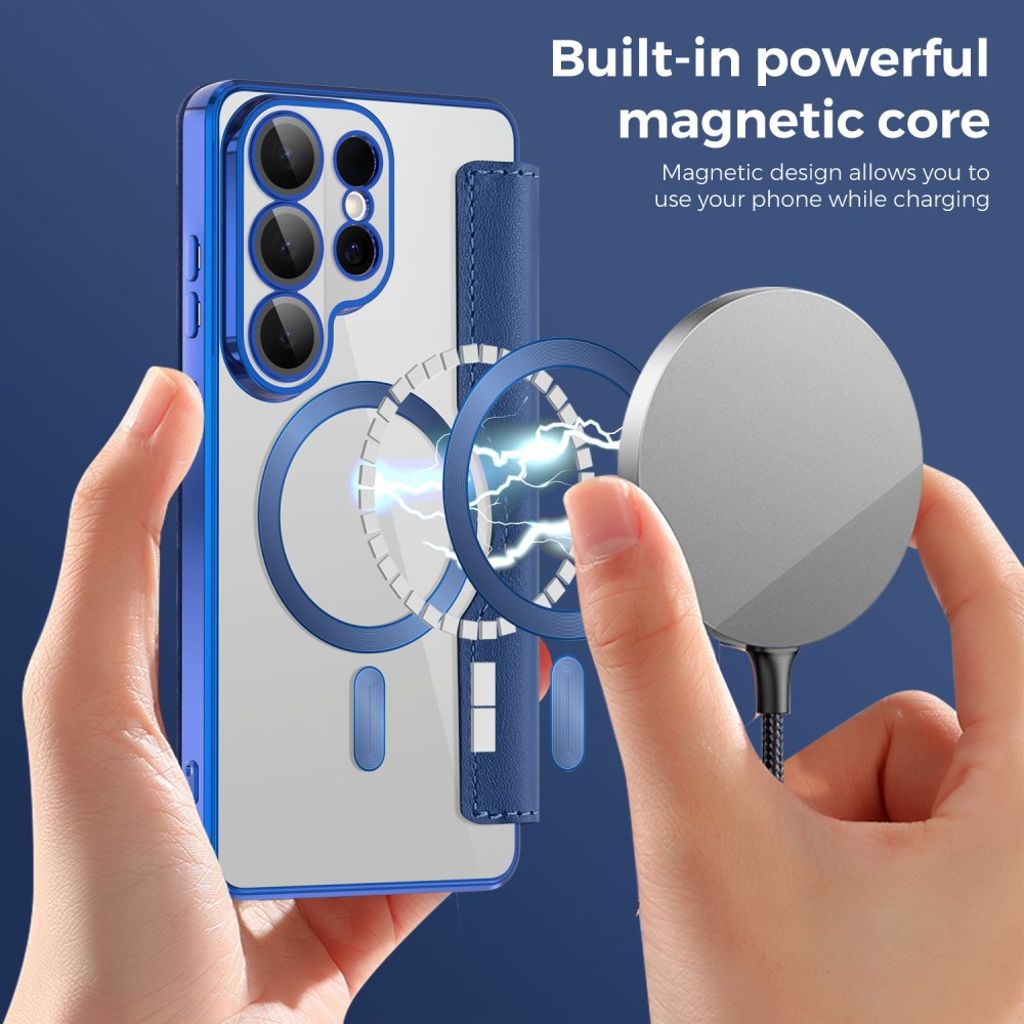 Samsung Galaxy S26 Ultra Plånboksfodral MagSafe RFID Korthållare - Blå