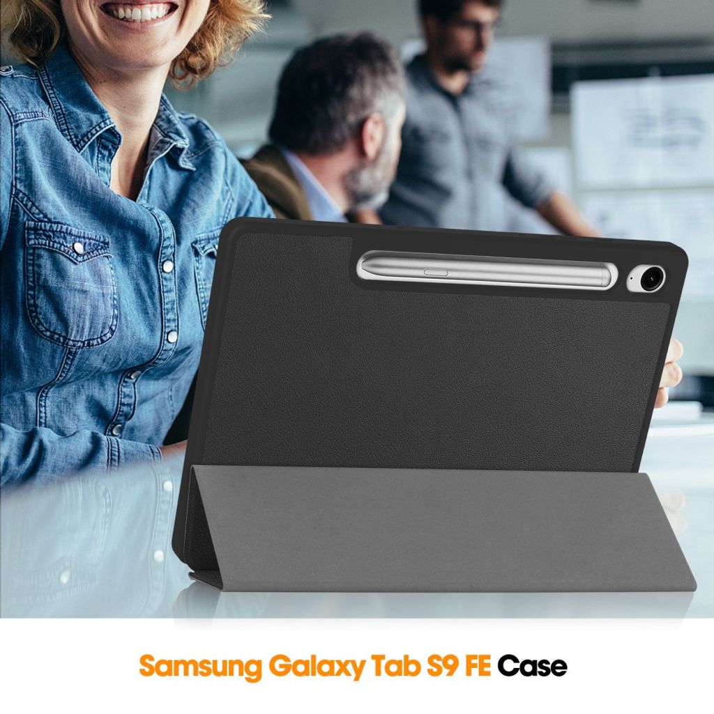 Samsung Galaxy Tab S10 Lite Etui med Stativ og Pennespor - Svart